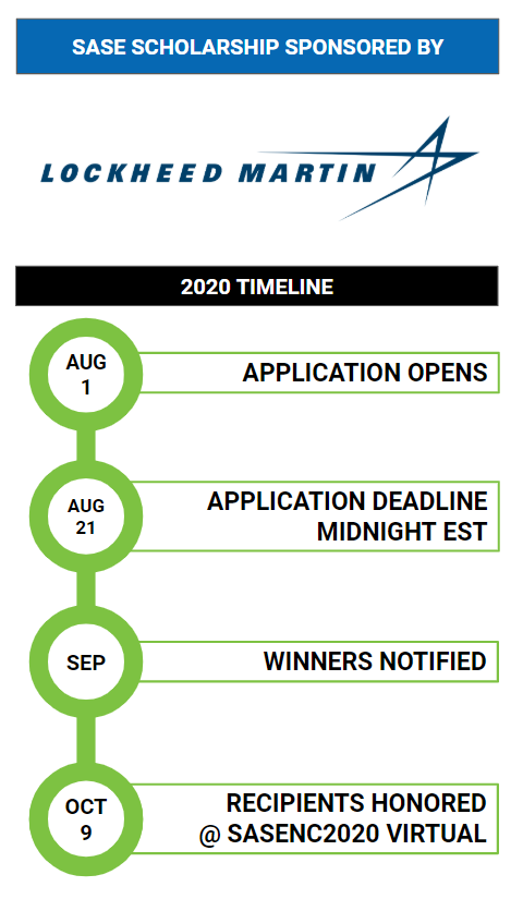 2020 SASE Scholarship Lookheed Timeline